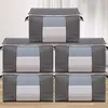 Storage Bags Quilt Pillow Blanket Foldable Non-woven Clothing Bag Portable Organizer Box Closet Dust-proof Zipper Plus Size