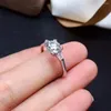 Cluster Rings Recommend: Crackling Moissanite Gemstone Ring For Women Jewelry Gift Real 925 Silver Shiny Better Than Diamond Engagement