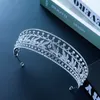 Lyxigt brudhårkrona huvudstycken Sliver Rhinestone Leaf Tiaras Crystal Womens Pageant Hearwear Wedding Jewerly for Bride