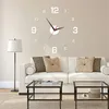 Wall Clocks DIY Wall Clock 40cm16'' Frameless Modern 3D Wall Clock Mirror Sticker Clock for Home Office el Restaurant School Decoration 230614