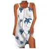 Robes de soirée femme plage loisirs temps en vacances robe été impression sangle dos ouvert au-dessus du genou décontracté Sexy col en v Vestidos Robes