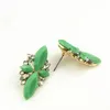 Ear Cuff Lubov Fashion Elegant Opal Stone Stud Earrings Crystal For Women Christmas Party Trendy Gold Color Earring Jewelry 230614