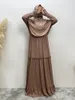 Vêtements ethniques Ramadan Abayas pour femmes Hijab Robe Turquie Kaftan Islam Kimono Robes musulmanes Robe modeste Cap Marocain Caftan Femme