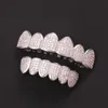 Nose Rings Studs Zircon Teeth For Men Women Jewelry Hip Hop Colorful Piercing Paved Grills Cap Top Bottom Set Gift 230614