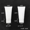 Empty Refillable White Plastic Cosmetic Tube Lip Balm Containers Hand Cream Cleanser Sunscreen Trial Packing Squeezed Upside Down Bottl Vcct