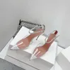 Amina muaddi strass alti tacchi alti scarpe e sandali in vetro trasparente in vetro in PVC Wedding wedding sandali con tacchi alti cristalli con scatola 35-42