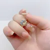 المبيعات الساخنة 925 خواتم الزفاف الفضية Disnes Cinderella Tiara Ring For Women Enalger Party Higts DIY Fit Pandora SELESTIAL SUN MOON RING مجموعة مصممة المجوهرات