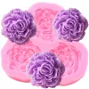 Nouveau Rose Fleur Pivoine Silicone Moule De Mariage De Décoration De Gâteau Outils Chocolat Fondant Moules Feuille De Bonbons Résine Moules DIY Cupcake Topper en gros