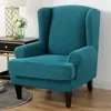 Cortina Floral Wing Chair Cover Sloping King Back Fundas para sillones Elástico Slipcover Wingback Sofa Slipcovers 230615