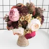 Fiori secchi peonia bouquet di seta autunnale qualità artificiale decorazione della casa accessori per interni festa di nozze falso mix scrapbook