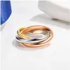 Designer Fashion High Edition Gold 18K Rose Tritone Carter Ring Kolny klasyczny śrub żółty biały