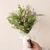 Decoratieve Bloemen Groen Blad Planten Lelie Bruiloft Vloer Bloemstuk Kunstbloemen Rij Feest Satge Weg Lood Bal Etalage