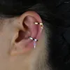 Rücken Ohrringe Hohe Qualität 1 Stück KEIN Piercing Frauen Ohr Manschette Micro Pave Cz Niet Spike Charm Clip Auf Ohrring mode Großhandel