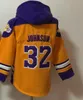 Los Angeles # 32 Magic Johnson Fans Tops Sweat à capuche American Basketball Pullover