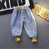 Комплекты одежды для мальчиков джинсовый костюм весна и осенний одежда для детской детской куртки джинсы с двумя частями детской одежды 230614