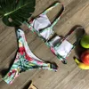 Bikinis Set V-förmiger Stahlbügel-Bikini Bedruckter Badeanzug Bikini Sommer Badeanzug Set Plus Size Bademode Frauen Strand Badeanzug 230614