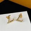 Orecchini Designer per le donne Orecchini a bottone di lusso Orecchino d'oro Gioielli di fidanzamento con diamanti con scatola L Lettera Charm Earing Hoop Jewerly 236133C