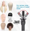 Wig Stand Wig Stand Mannequin Head Tripod Stand Metal Adjustable Wig Head Stand Holder For Canvas Head Stand With Tray 50"55Inch 230614