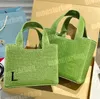 Designer Raffia Tote Font Totes Straw Beach Bag Woven Basket Knitting Shoulder Bags Luxury Women Men Cuboid Summer Casual Top Handle Crochet