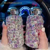 Water Bottles 260ml Mini Bling Insulated Water Bottle Thermos Stainless Steel Crystal Diamond Bottle Coffee Mug Auto Car Vacuum Cup Tumbler 230614