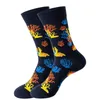 Chaussettes pour hommes mode hommes japonais Harajuku heureux dessin animé hippocampe crabe crevettes corail tendance mâle bas drôle