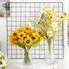 Dried Flowers 50cm Artificial Sunflower Autumn Silk Bouquet Wedding Home Decoration Christmas Table Arrangement Fake DIY Craft