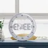 Horloges Murales Silencieuses 3D Numérique Circulaire Lumineux LED Horloge Murale Alarme avec Calendrier Température Thermomètre pour Salon Décoration de La Maison 230614