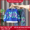 Clothing Sets Boys Sweater Suit Spring Sets Casual Children's Tracksuit Letter Fake Two-Piece Top and Jeans Set Fashion Outfits For 2-10Y 230614