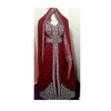 Ethnische Kleidung, blaues Kleid, afrikanisches Kostüm, Brautjungfer, Abaya, langes, formelles, perlenbesetztes, marokkanisches Dubai-Hemd