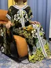 Vêtements ethniques Abayas pour femmes Islam imprimé Floral coton col en v Jilbab robes africaines manches courtes mode musulmane Femme Robe avec