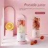 Exprimidor de vaso de jugo totalmente automático de viaje portátil para el hogar multifuncional, fácil de limpiar, extractor de frutas pequeño, mini máquina de jugo de carga USB de mano