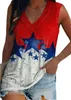 American Flag V-Neck Women 4 juli Patriotic Tank USA Independence Day ärmlösa skjorta toppar