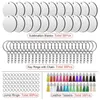 Key Rings 30Sets Sublimation Blanks Keychains Bulk Keychains Ornament Set for Crafts Jewelry Making 230614