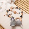 Rattles Mobiles Baby Wooden Crochet Stroller Toys Hanging Rattle Crib Bell Animal Gym Pendants Gifts Childrens 230615