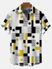 Мужские повседневные рубашки 2023 Лето свободные плюс размером с гавайские рубашки кубинский воротник пляж Мужские для мужчин Стрим Символ Топ Хип -Хоп Рок