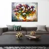 Textured Handmade Oil Painting Cityscapes Canvas Art Lilac and Camomiles Modern Flowers Dining Room Decor