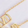 Gouden Hanger Ketting Luxe Armbanden Ontwerper Voor Vrouwen Klassieke Letters Dames Ketting Sieraden Mode Armbanden Kettingen Set Sieraden