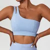 LL-980 Débardeur Crop Top Designer Sexy Femmes Soutien-Gorge De Sport Coussin De Poitrine Beauté Dos Une Épaule Fiess Sous-Vêtements Push Up Yoga Crop Top Bras Solide Gilet Athlétique Fiess Top