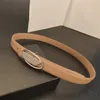 4.0cm belt designer belt for woman luxury cool metal oval hollow buckle creative leather ceinture jeans dress soft smooth leather belts simple black brown ga016