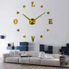 Zegary ścienne Zegar DIY RELOJ DE PARED KWARTZ ZATRZYMAJ EUROPALNEJ SALM DUŻY dekoracyjne horloge zegarki Murale Zegarki