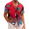 Herren-Freizeithemden, Herren-Hemd, Blumen-Vogel-Druck, T-Shirts, Strand-Urlaubsstil, hawaiianische Mode, Revers, einreihig, Freizeit