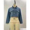 Femmes Vestes Plus La Taille 3Xl Designer Femmes Denim Mode Glands Asymétriques Jeans Veste À Manches Longues Manteau Personnalisé Rétro Y2K S Dhulc