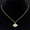 Pendant Necklaces Fashion Turkey Eye Crystal Necklace For Women Stainless Steel Choker Valentine's Day Gift Jewelry Colar