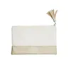 DHL50pcs Cosmetic Bags Thermal Sublimation And Sublimation DIY White Blank Linen Color Patchwork Protable Makeup Bag