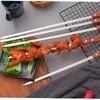 Brochettes de barbecue en acier inoxydable de 15,7 pouces 20 pouces 23,6 pouces pour outil de barbecue Kabobs