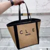 Weave Shopping Bags Canvas Tote Bag Straw Women Handbags Vacation Beach Bags Casual Totes Open Purse Large Capacity Light Pouch High Quality Letter Print Wholesale