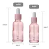 5ml 10ml 20ml 30ml 50ml 100ml Clear Pink Glass Dropper Bottle serum essential oil perfume Bottles with reagent pipette Gomcu