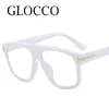 Sunglasses Fashion Square Women Reading Glasses T Brand Designer Anti Blue Light Green Leopard Eyeglasses Oversized Computer