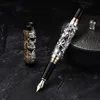 Fountain Pens Jinhao最新のデザインドラゴンとフェニックスゴールデンメタルファウンテンペン高品質の高品質の豪華なライティングギフトペン230614