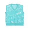 Mannen Truien Cartoon Afdrukken Trui Kleding Mode Trend Jassen V-hals Kleding Mouwloos Vest Wol Breien M 5XL 230615